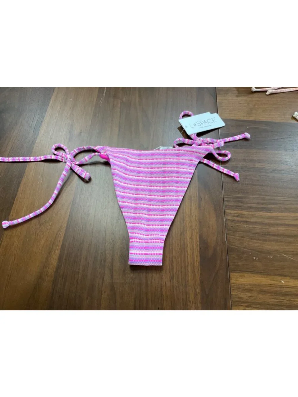 L*Space Lennox Bikini Bottoms in Electric Pique Stripe New Womens Swimsui